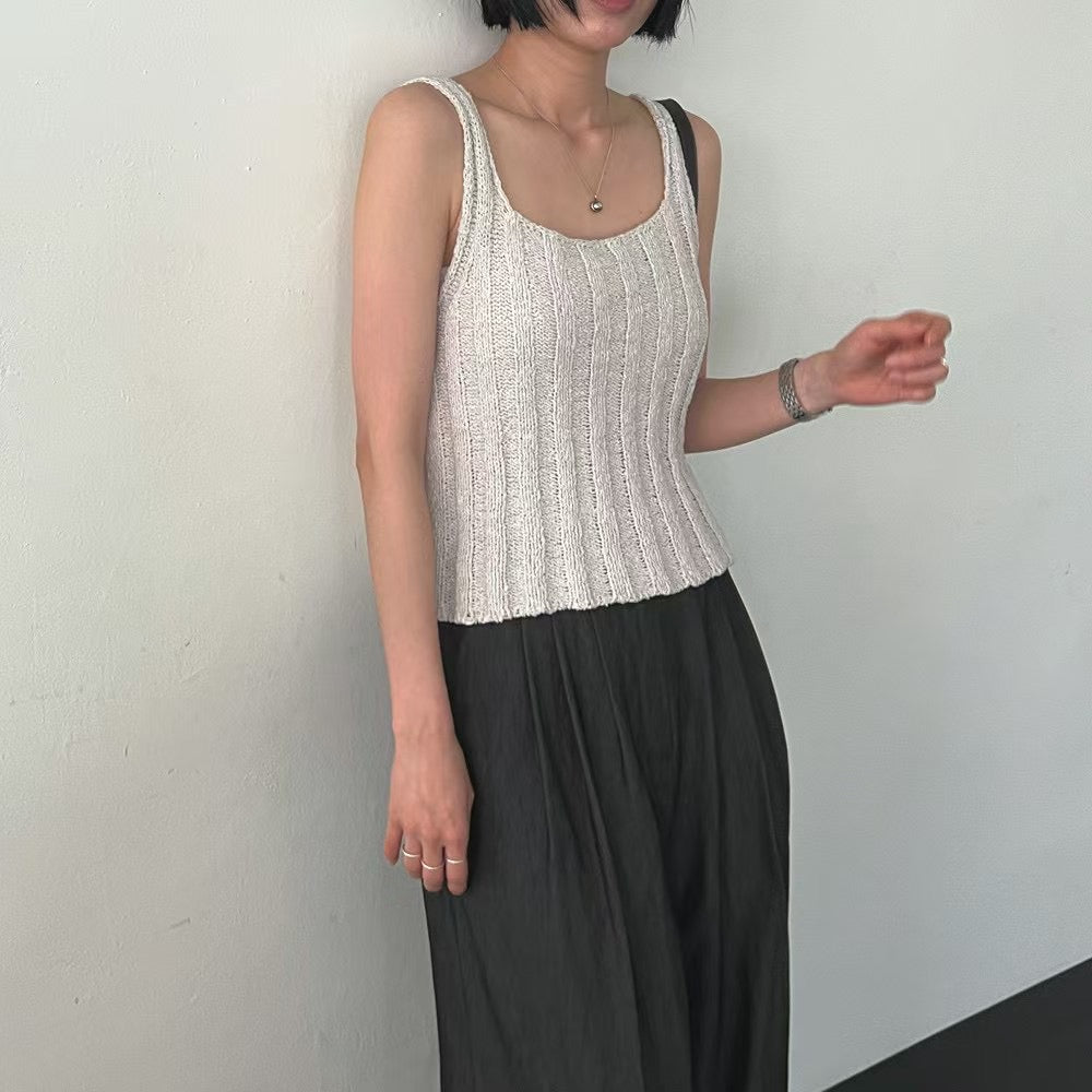 Lamagie Femme // 小方嶺吊帶坑紋針織衫 四色入