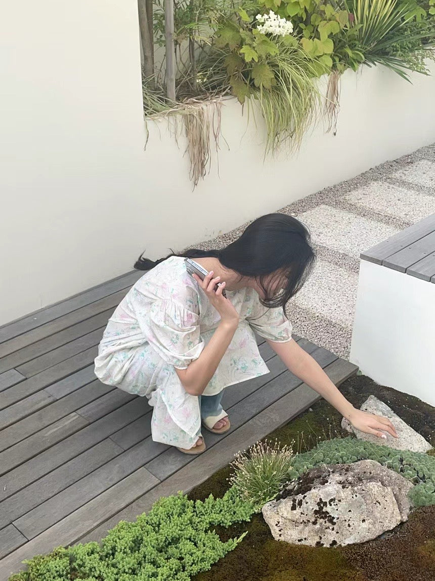 Plantsongray // 寬鬆泡泡袖連衣裙