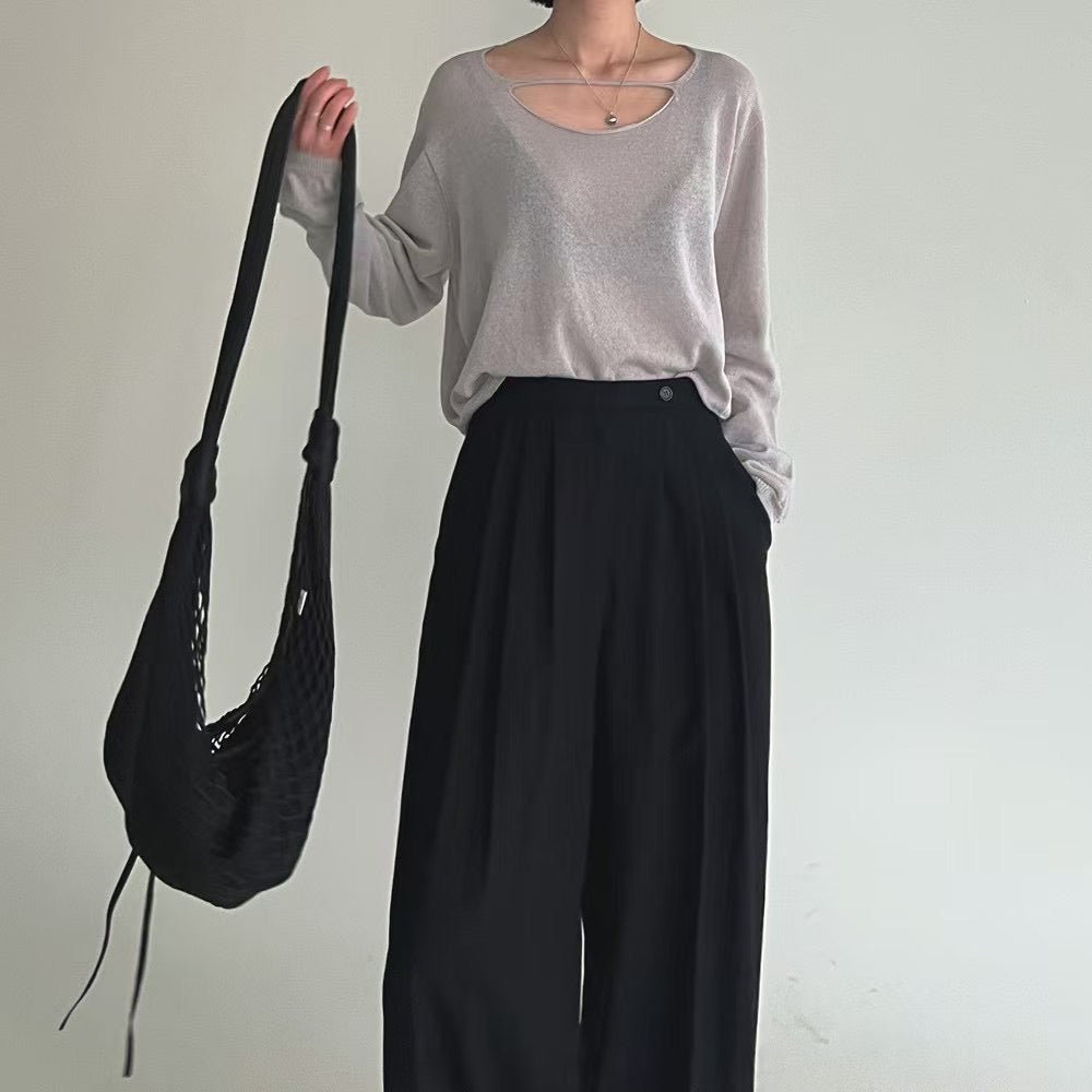 Lamagie Femme // 背心顯鎖骨特色長袖針織衫 三色入