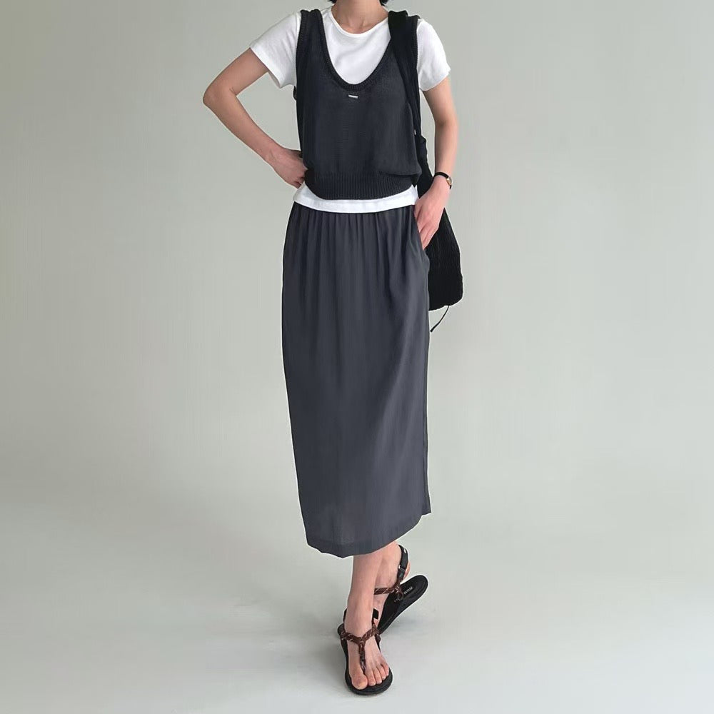 Lamagie Femme // 簡潔純色低領針織背心 四色入