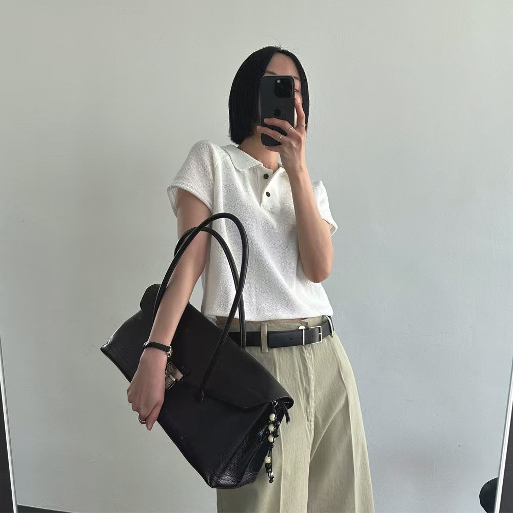 Lamagie G. // 型格鈕扣反領Polo設計針織衫 四色入