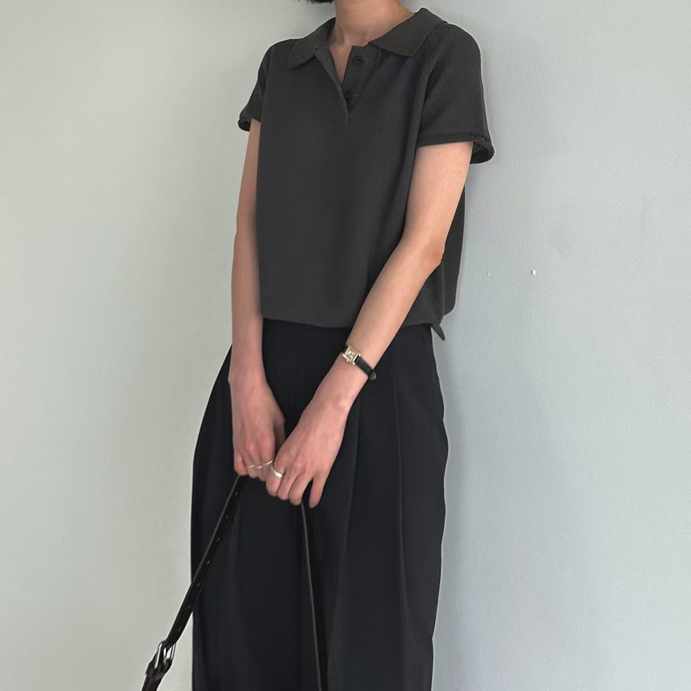 Lamagie G. // 型格鈕扣反領Polo設計針織衫 四色入