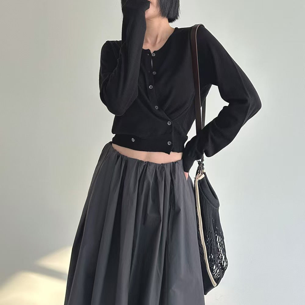 Lamagie G. // 特式前扣長袖純色針織外套 三色入