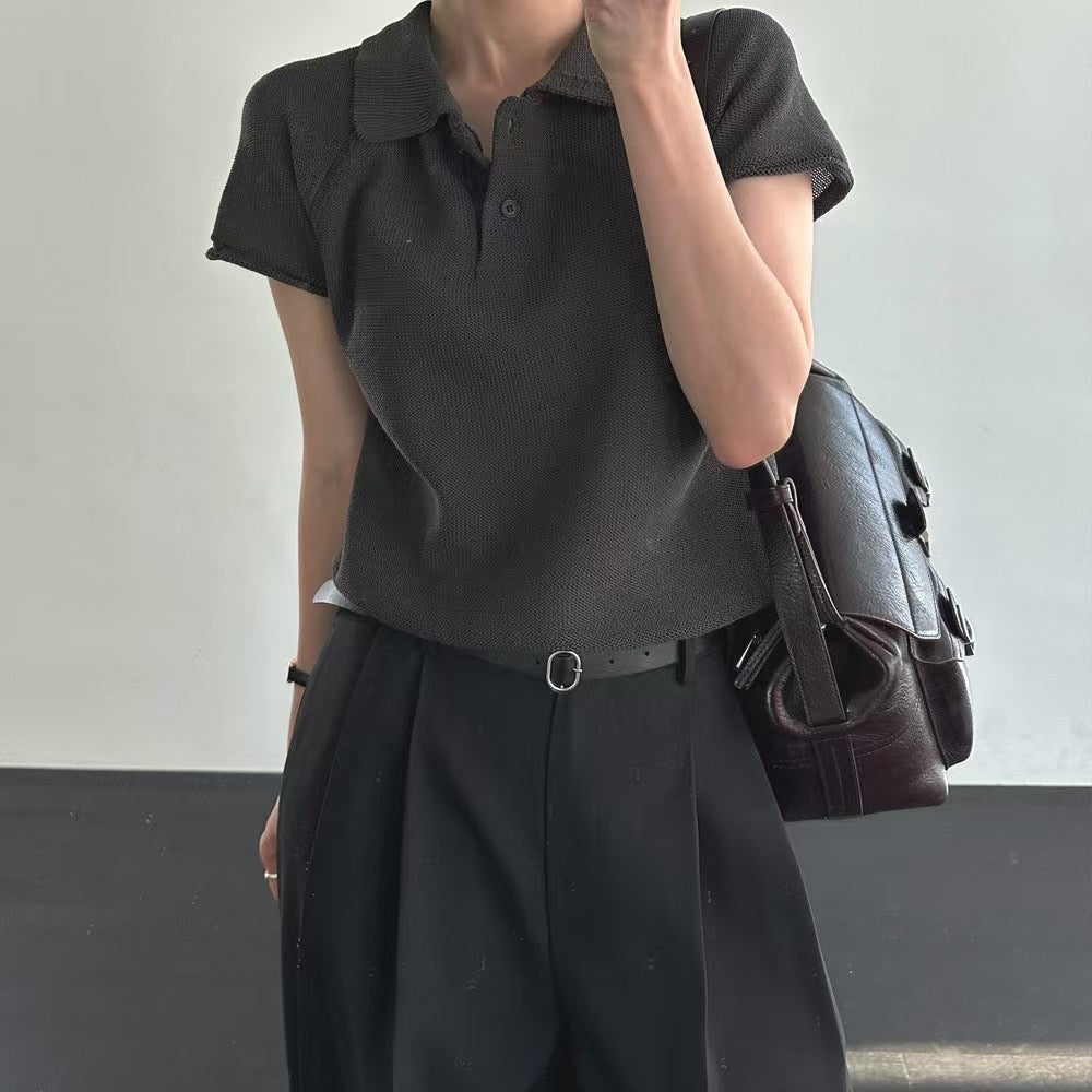 Lamagie G. // 型格鈕扣反領Polo設計針織衫 四色入