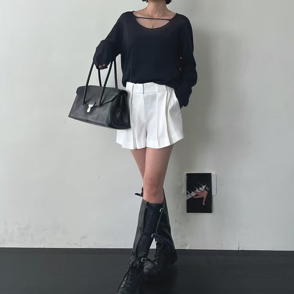 Lamagie Femme // 假百摺壓線短裙褲 四色入