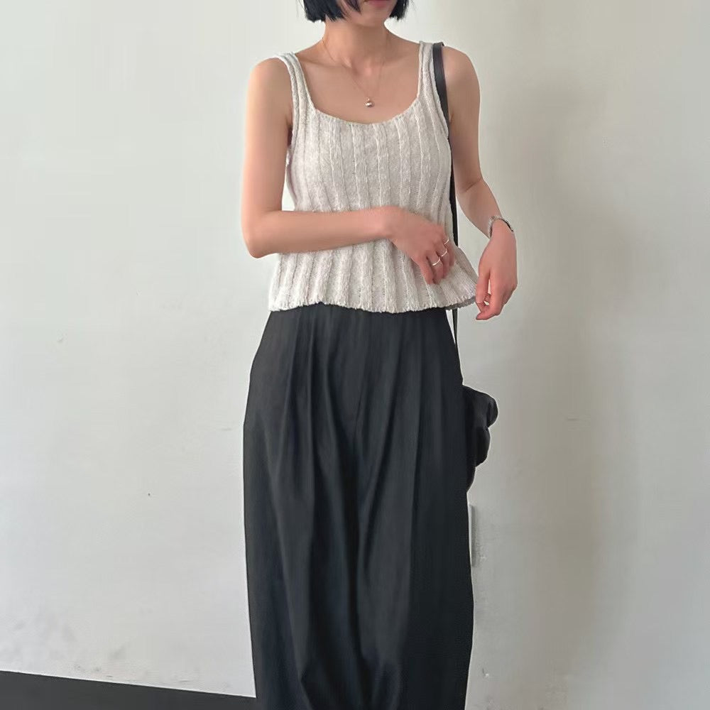 Lamagie Femme // 小方嶺吊帶坑紋針織衫 四色入