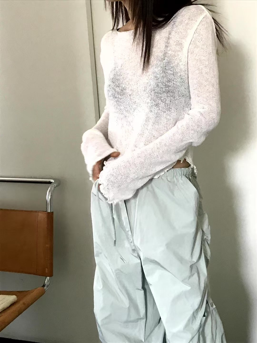 Weare // 波浪剪裁露臍針織衫 三色入