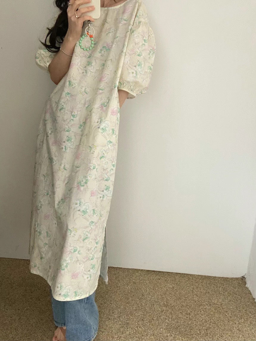 Plantsongray // 寬鬆泡泡袖連衣裙
