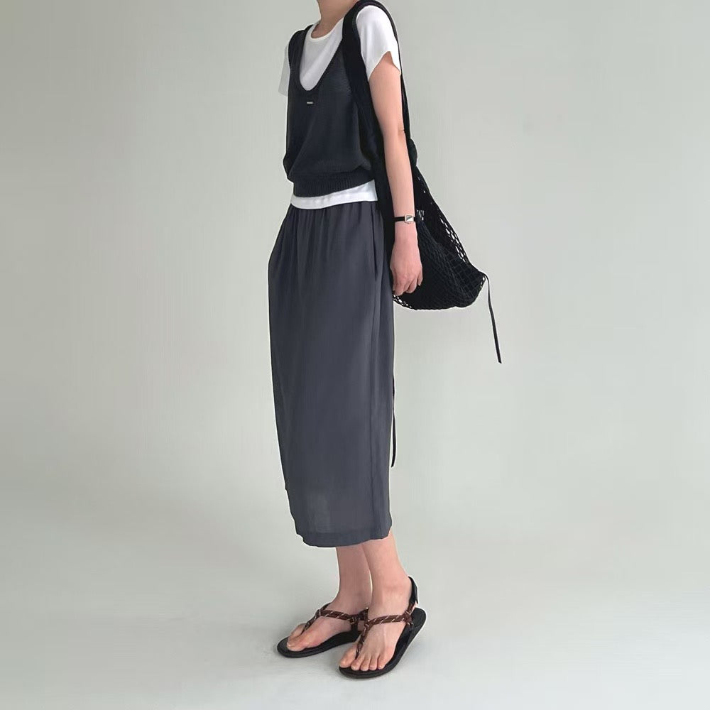 Lamagie Femme // 簡潔純色低領針織背心  四色入