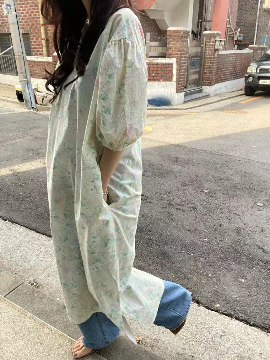 Plantsongray // 寬鬆泡泡袖連衣裙