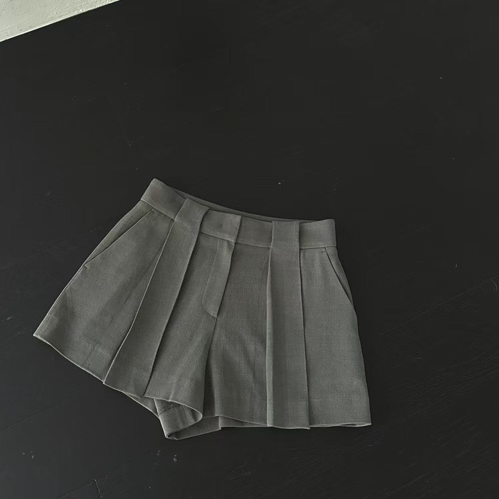 Lamagie Femme // 假百摺壓線短裙褲  四色入